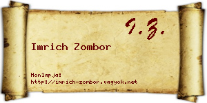 Imrich Zombor névjegykártya